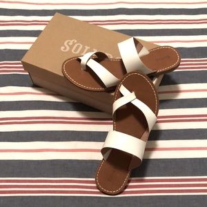 Soludos Mila White Sandals, 8.5